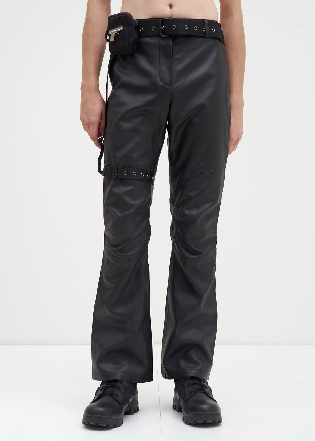 017 Shop | Hyein Seo Black Faux Leather Pants w/ Garter Belt