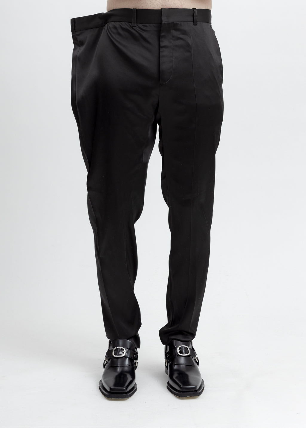 017 Shop | Y/Project Matte Black Oversized Waist Trousers