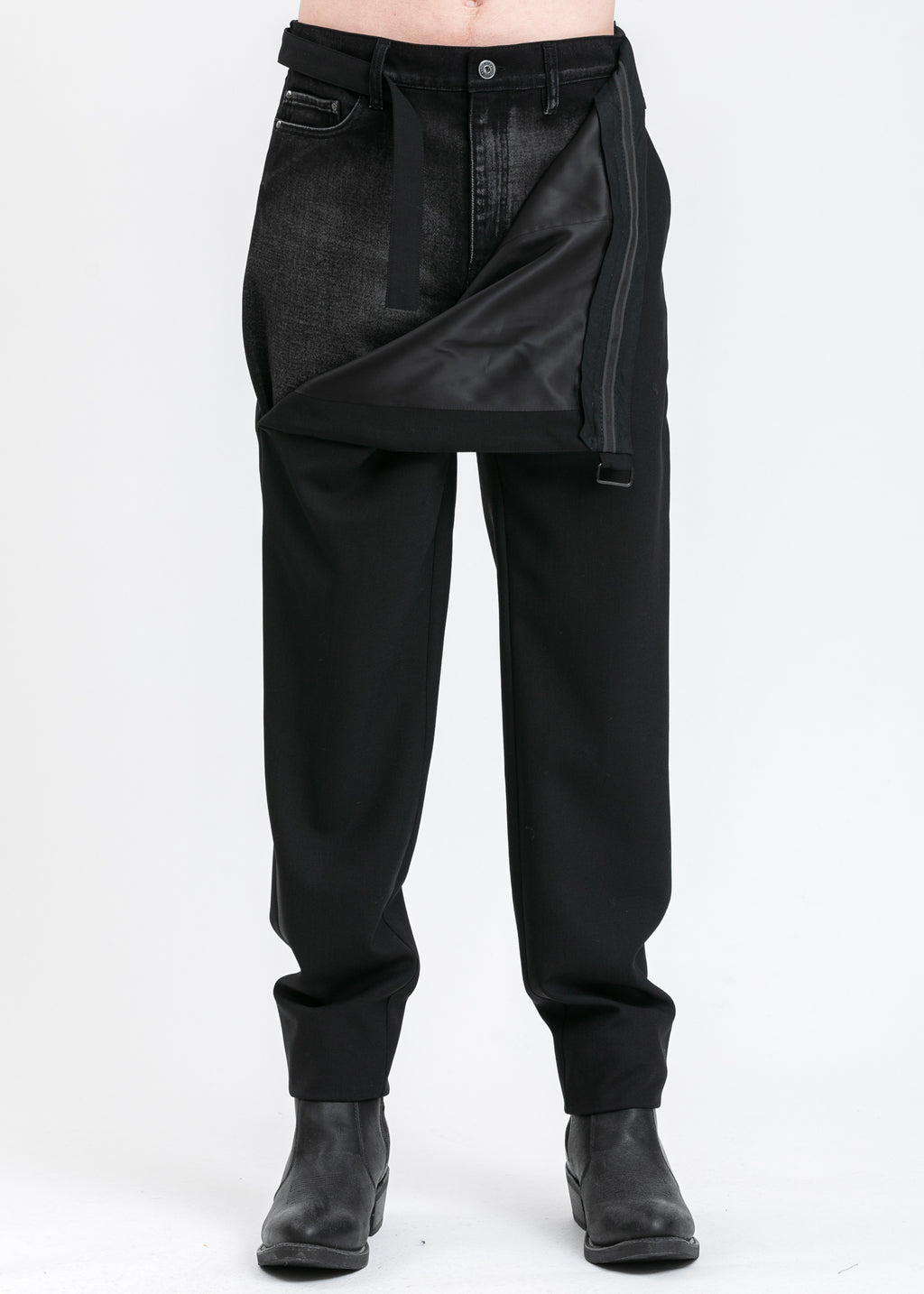 017 Shop | Y/Project Black Lazy Trouser With Denim