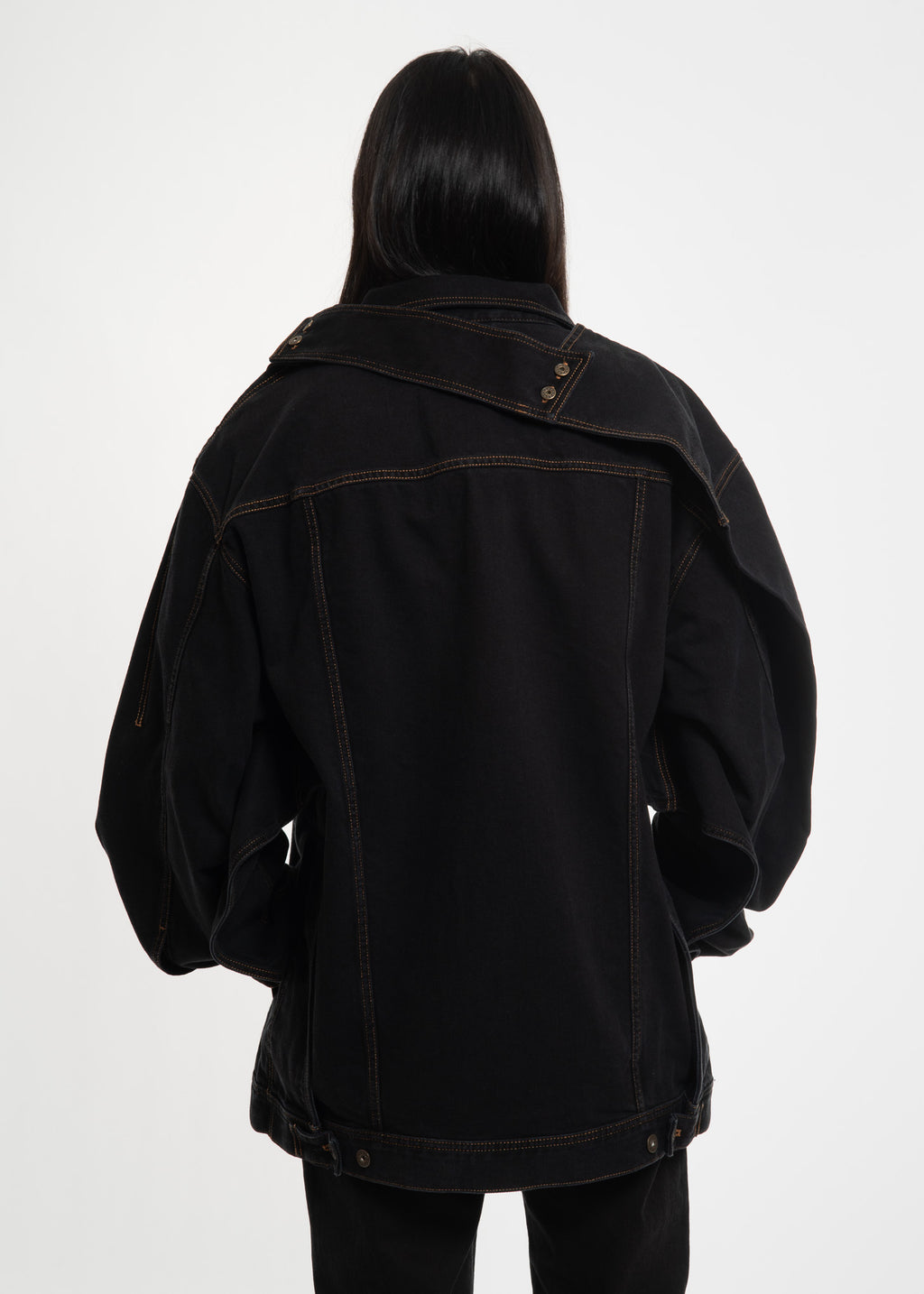 017 Shop | Y/Project Black Stonewash Layered Denim Jacket
