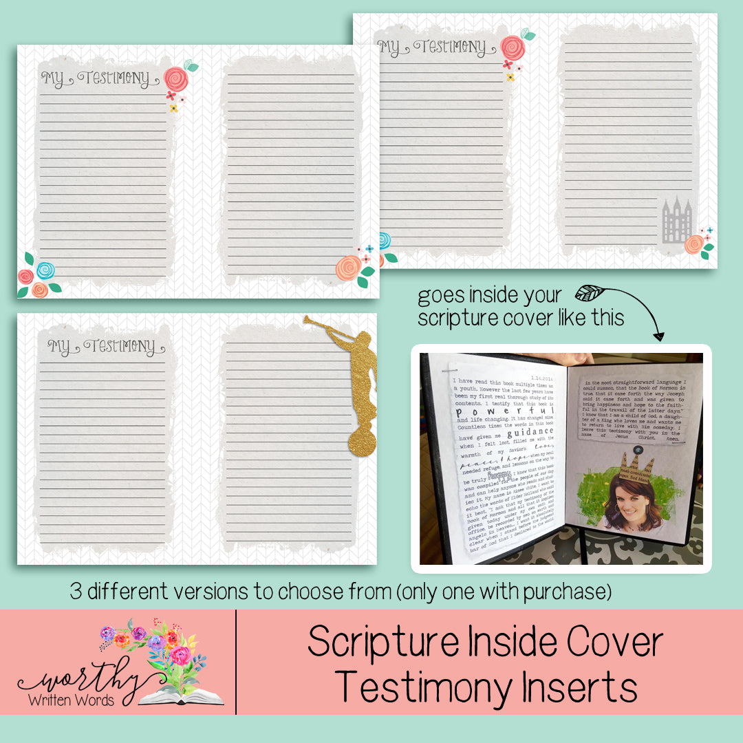 Scripture Cover Testimony Insert
