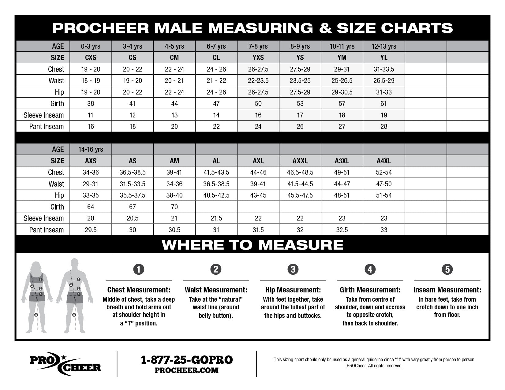 Cheer Shoes Size Chart