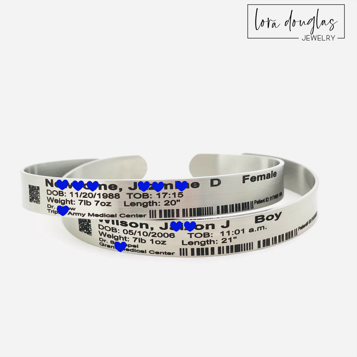 Hospital ID Cuff Bracelet, Turn your hospital ID into Jewelry Lora