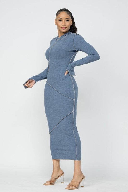 Contrast Stitch Detail Hoody Dress | Jeans.com.