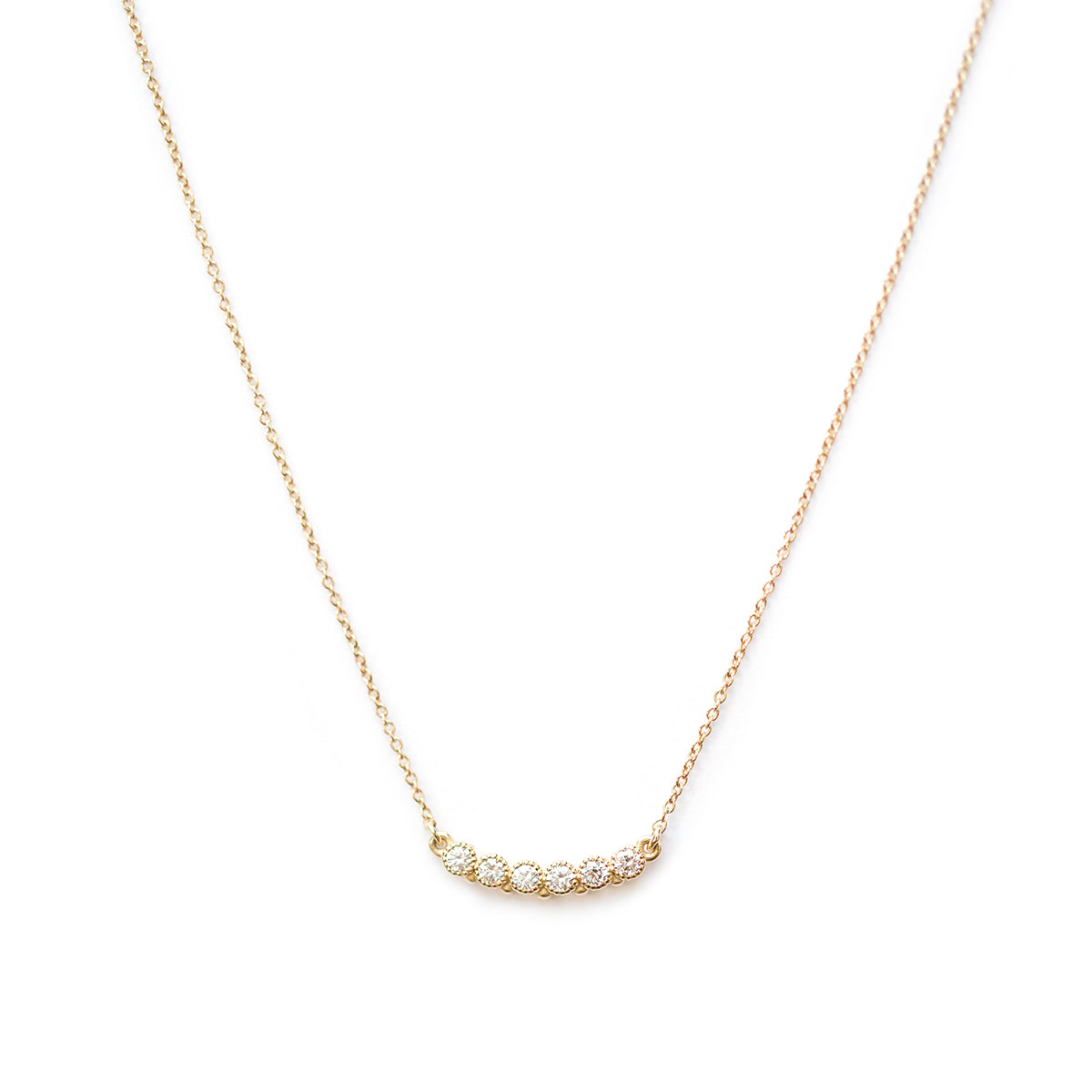 6 Stone Diamond Bezel Beaded Necklace – Easter Ahn Design