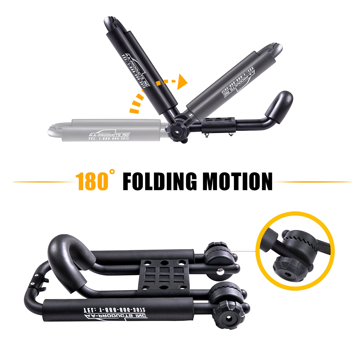 aa products universal folding kayak roof top mount rack