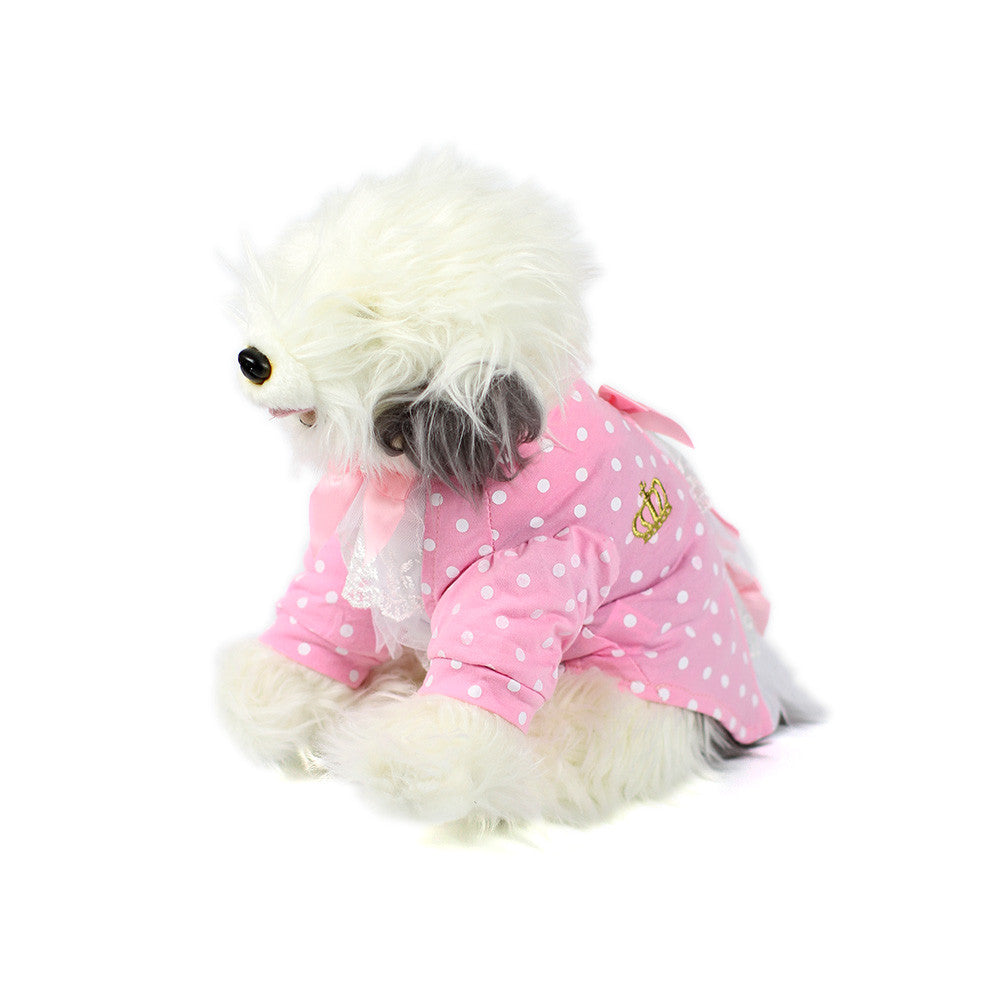 Three Tiered Tulle and Satin Bow Dog Dress in Pink by The Paw Wag ...