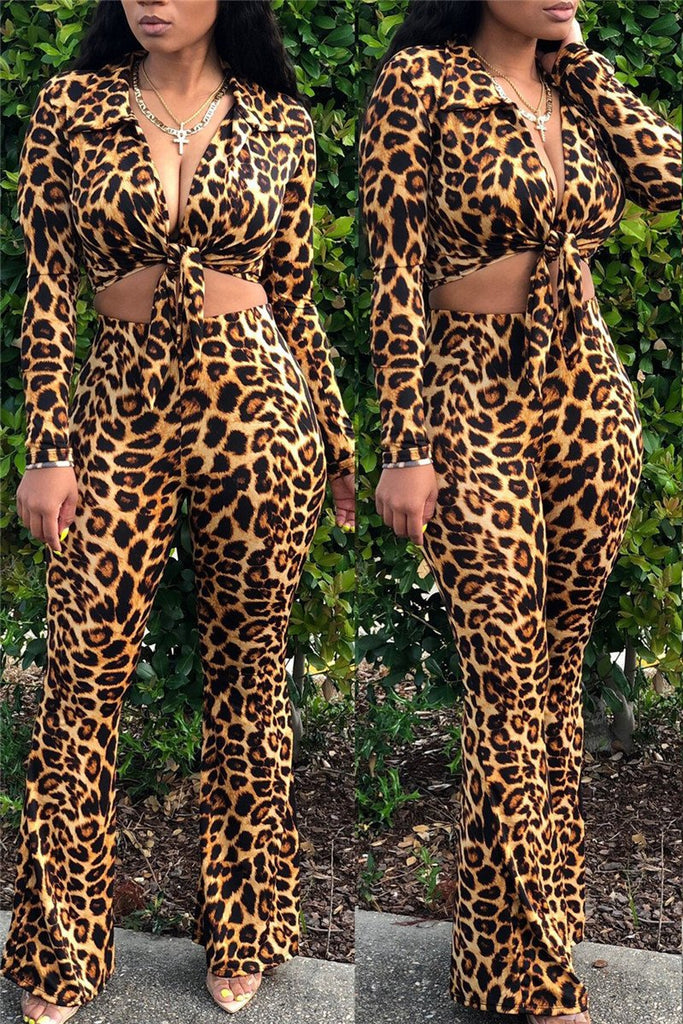 animal print two piece outfit