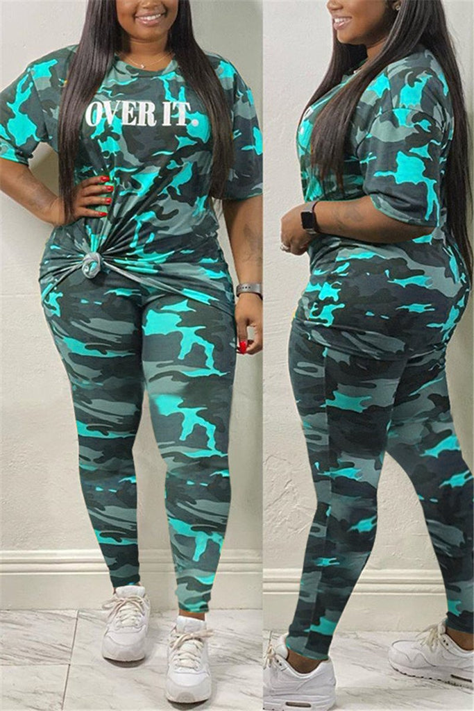 plus size blue camo pants