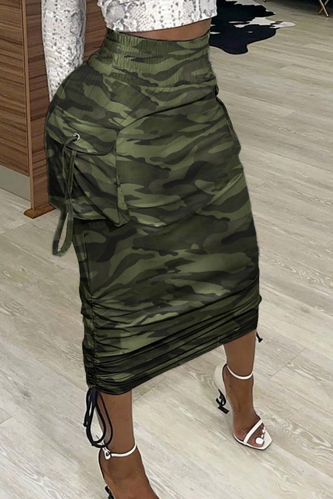 camo drawstring skirt