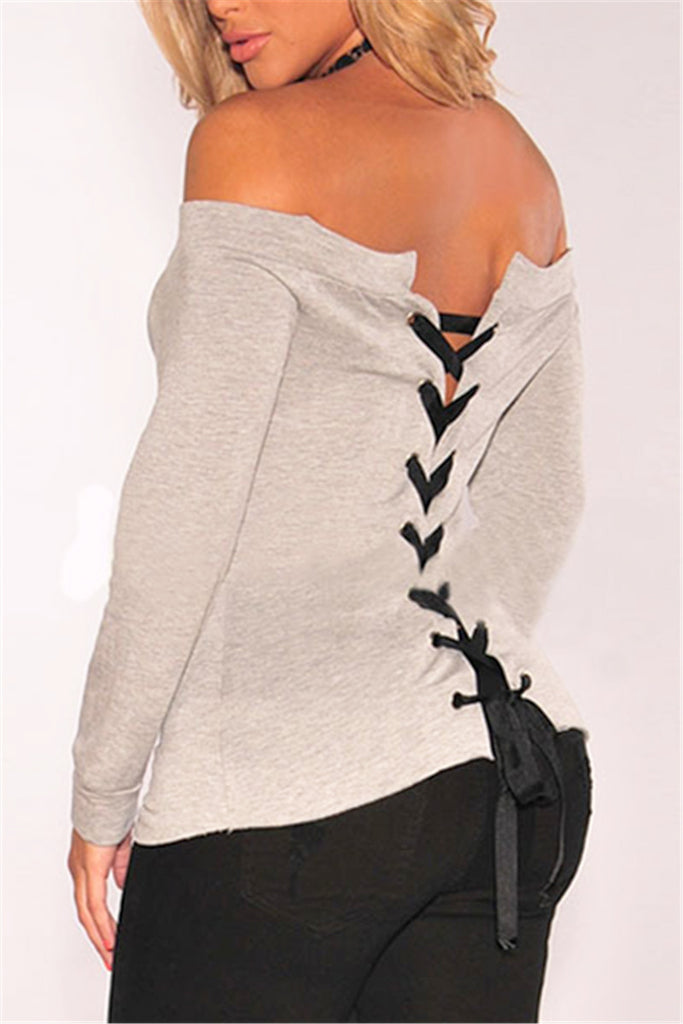 lace up back top