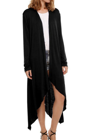 

Solid Color Irregular Casual Long Sleeve Coat