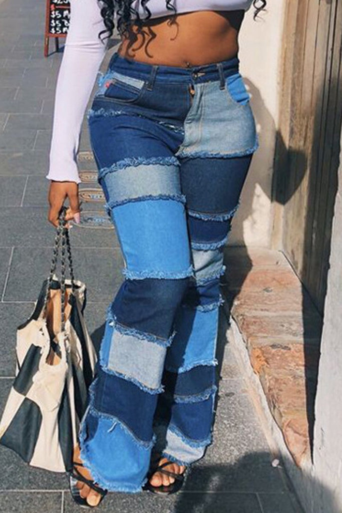 plus size high waisted flare jeans