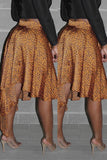 Leopard Print Irregular Hem Casual Skirt