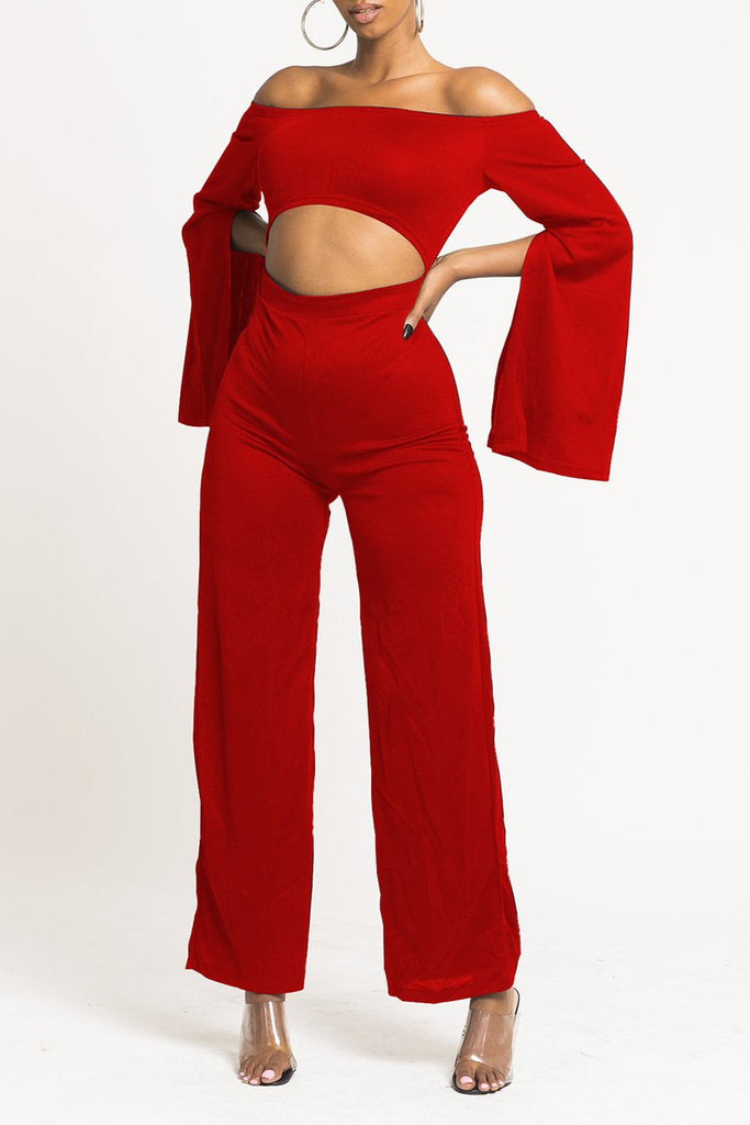 flared sleeve jumpsuit