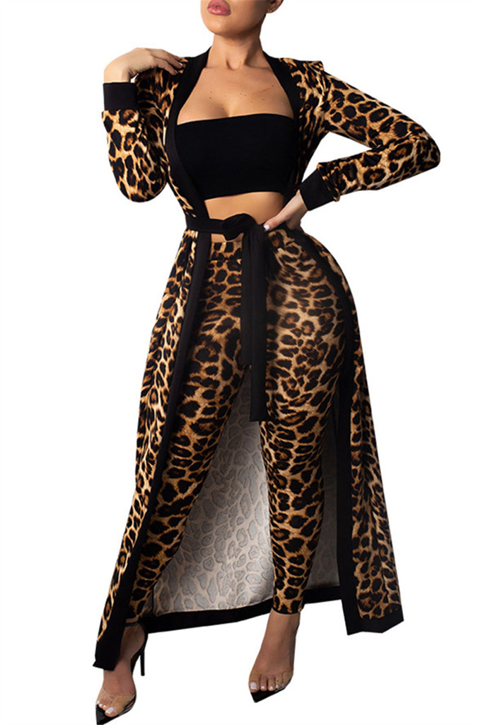 leopard print two piece outfit
