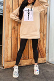 Plus Size Hooded Letter Print Casual Hoodie