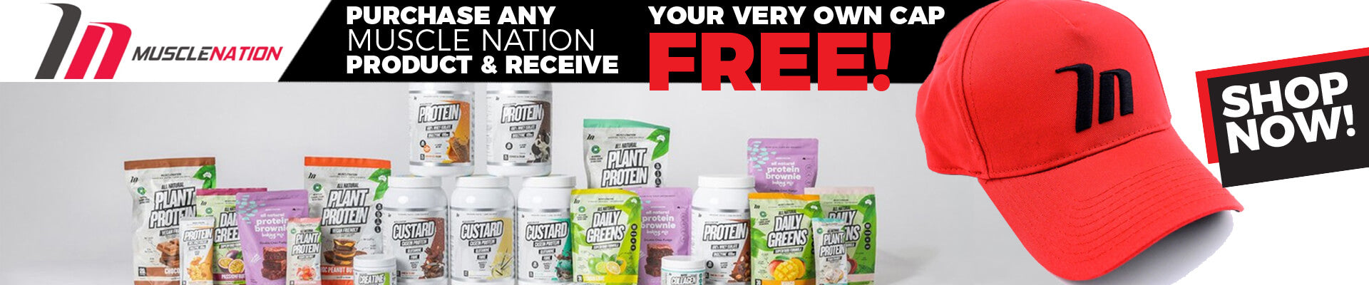 Muscle Nation Custard Casein Protein Free Cap