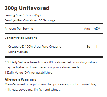 Nutrex Creatine Drive 300g Facts