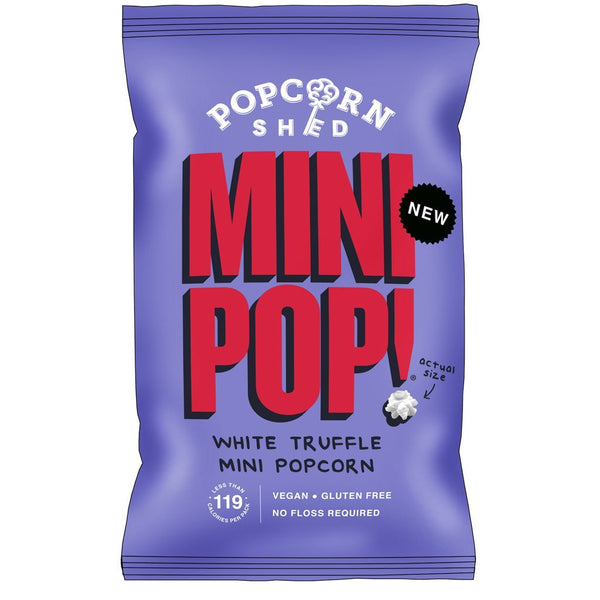 Popcorn Shed Mini Pop - White Truffle Mini Popcorn - Snack Revolution