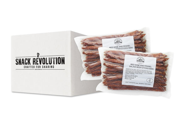 Spiced Fennel & Red Wine Salami Sticks - 2x500g - Snack Revolution