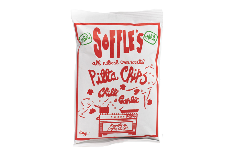 Soffles - Chilli & Garlic MILD Pitta Chips - ZERO VAT - Snack Revolution