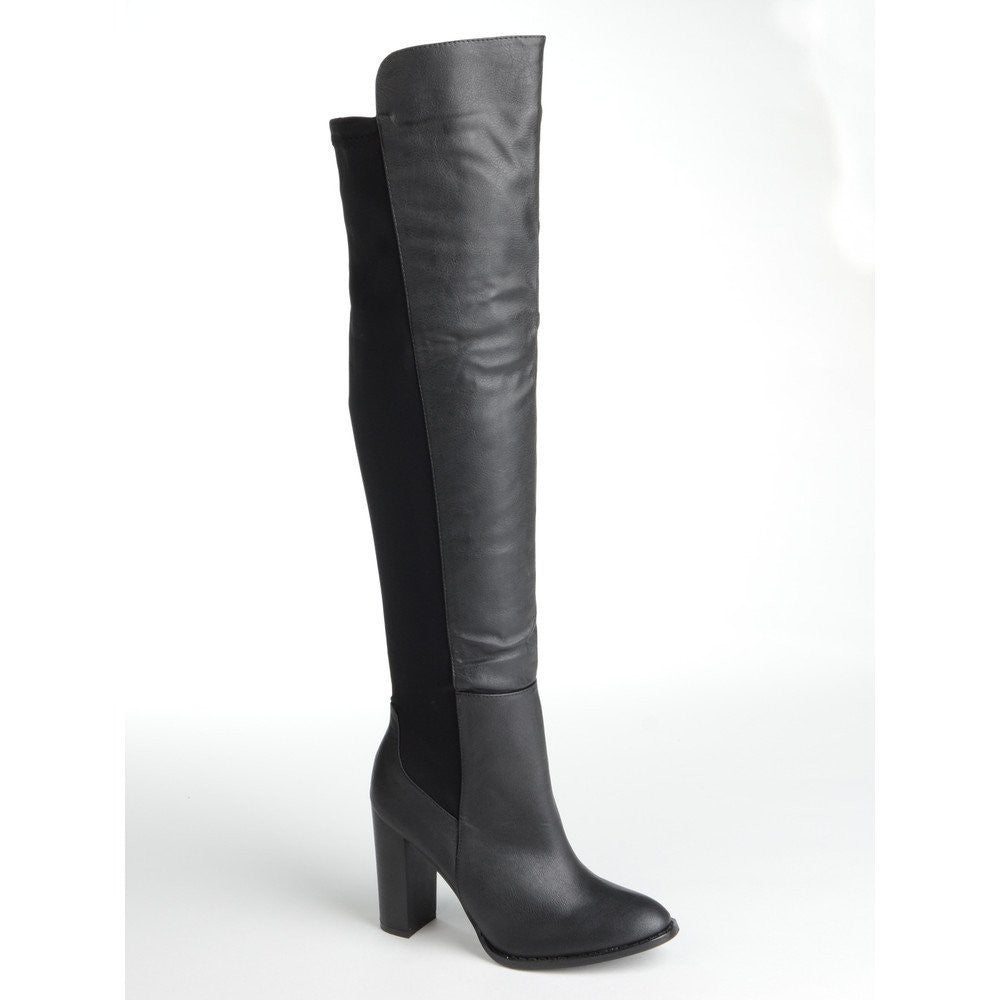 Knee Suede Boot with Stretch Lycra 