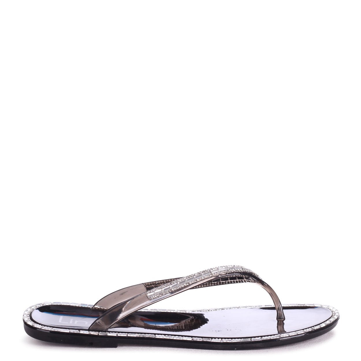 Black Diamante Embellished Flip Flop 