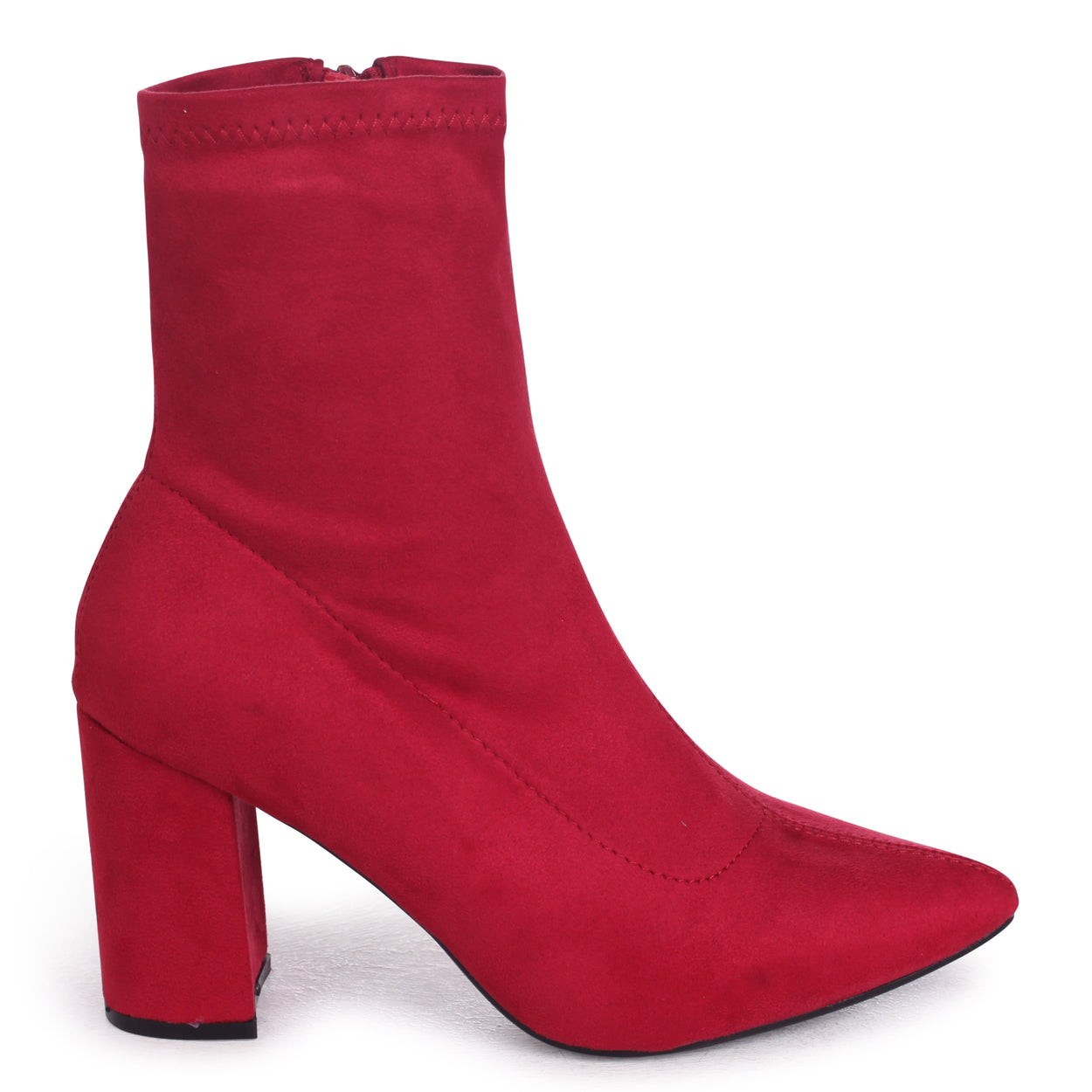 red suede heel boots