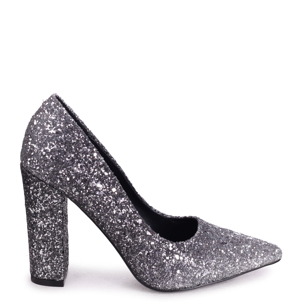 silver block court heels