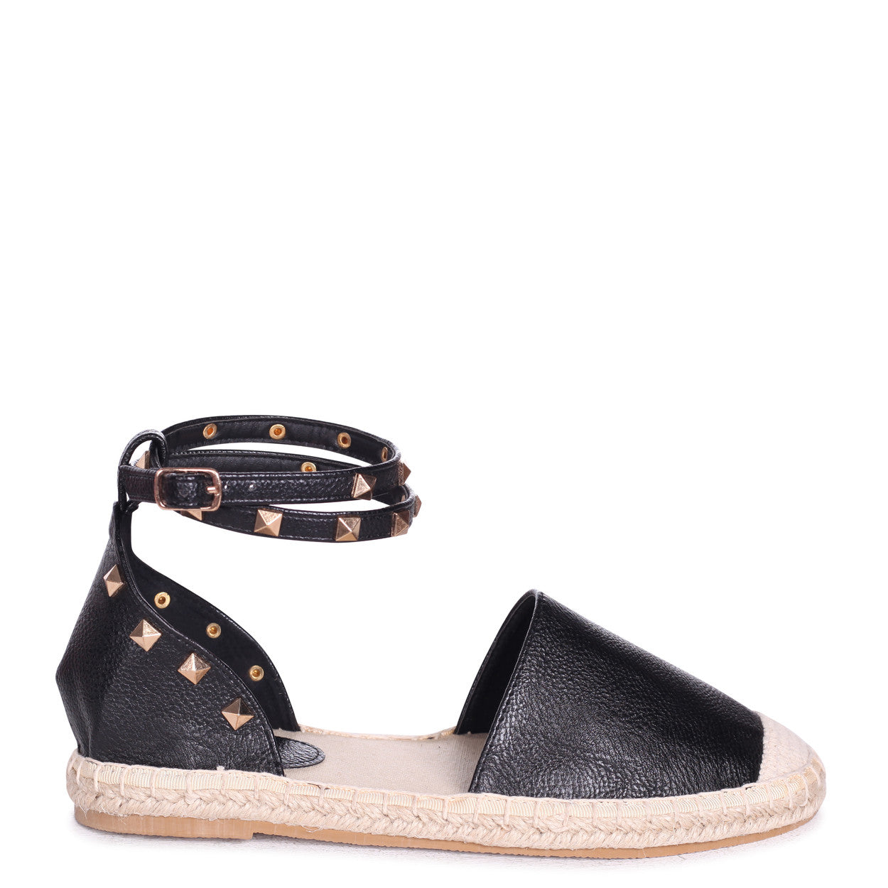 Faux Leather Two Part Espadrille Sandal 