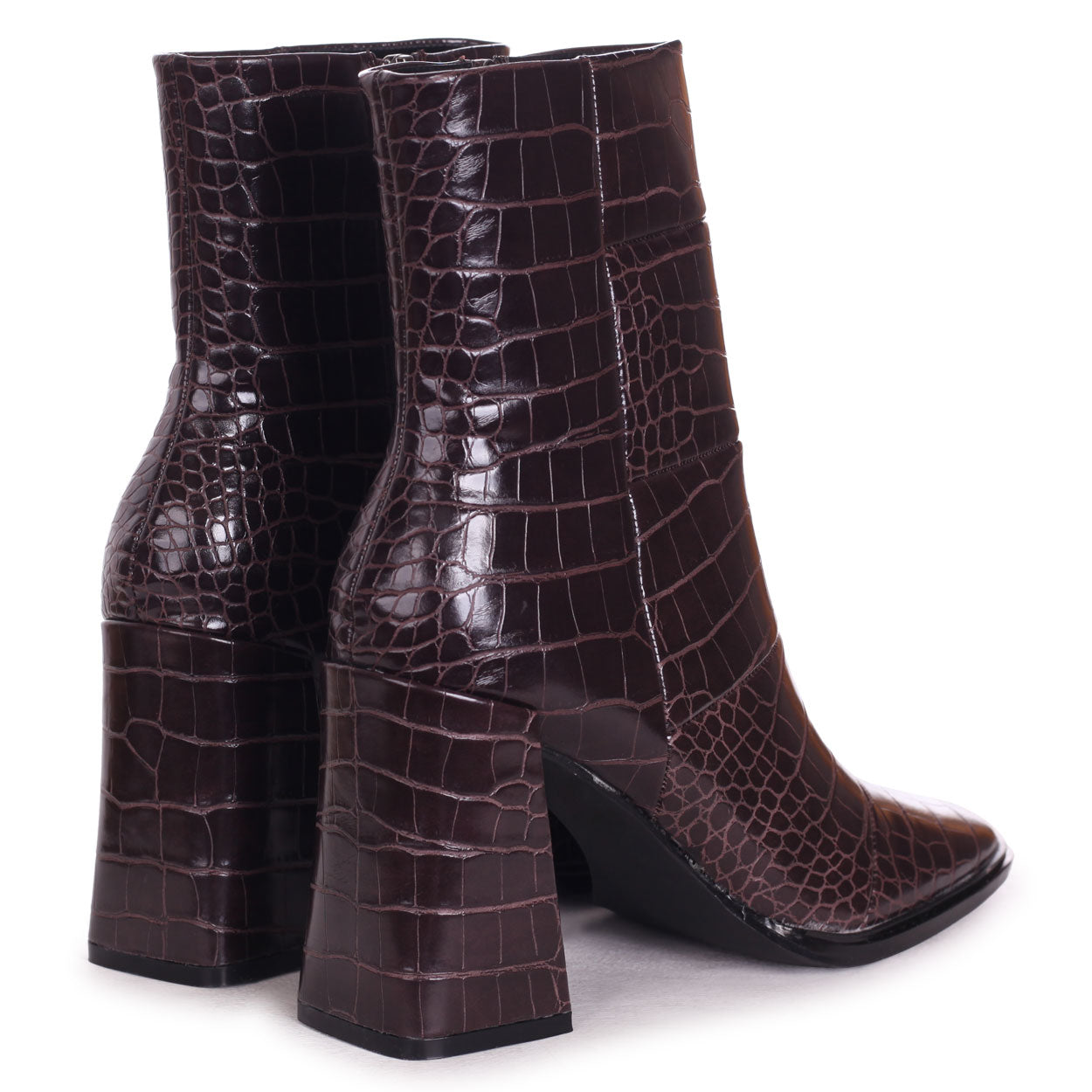 crocodile square toe boots