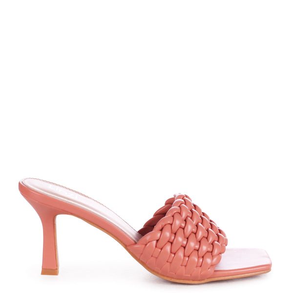 Coral Faux Leather Weaved Front Strap Mule - Linzi