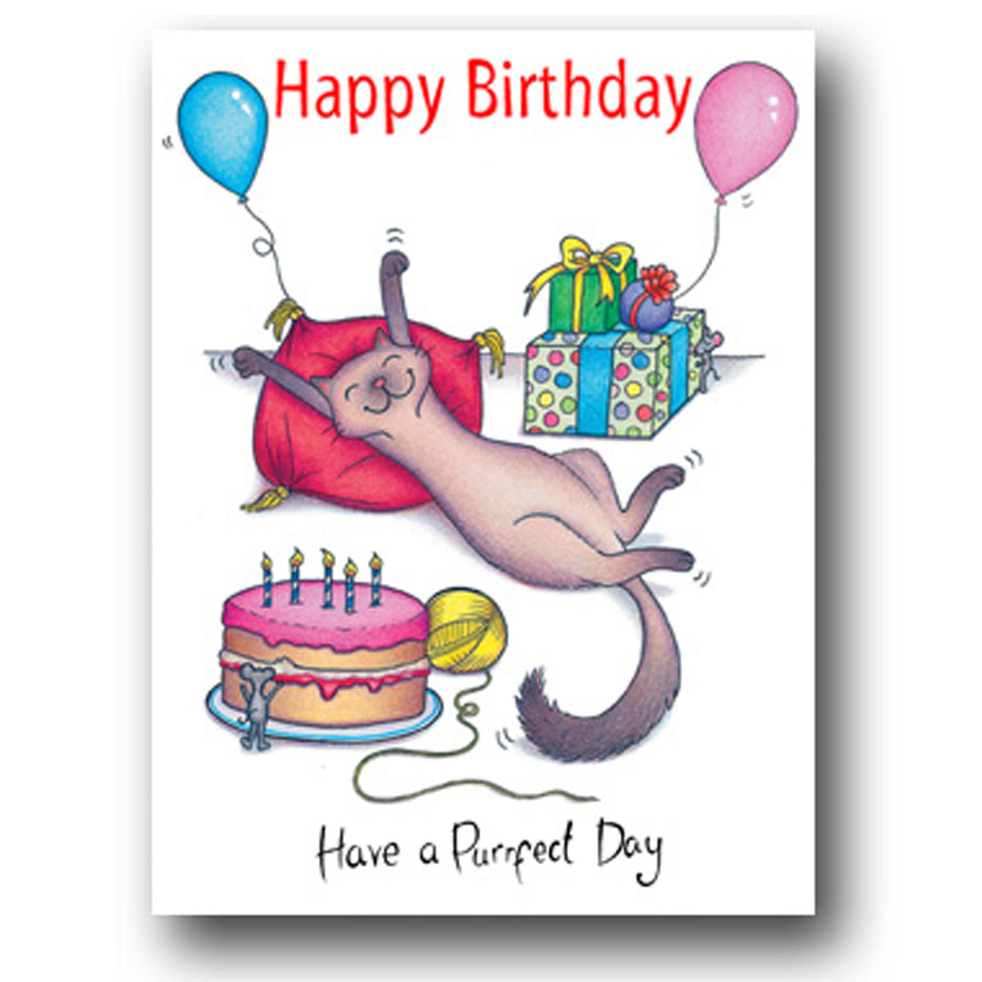 Cat Card - Happy Birthday - Have a Purrfect Day — GingerInteriors.co.uk