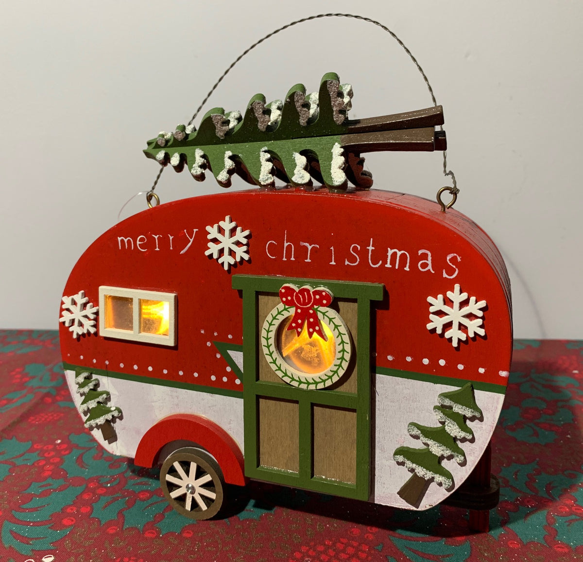 Christmas Caravan Light up Decoration with Tree — GingerInteriors.co.uk