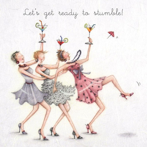 Cocktails Greeting Card Lets Get Ready To Stumble Berni Parker Gingerinteriors Co Uk