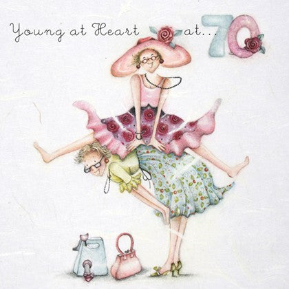 Ladies 70th Birthday Card - Young at Heart at .. 70 – GingerInteriors.co.uk