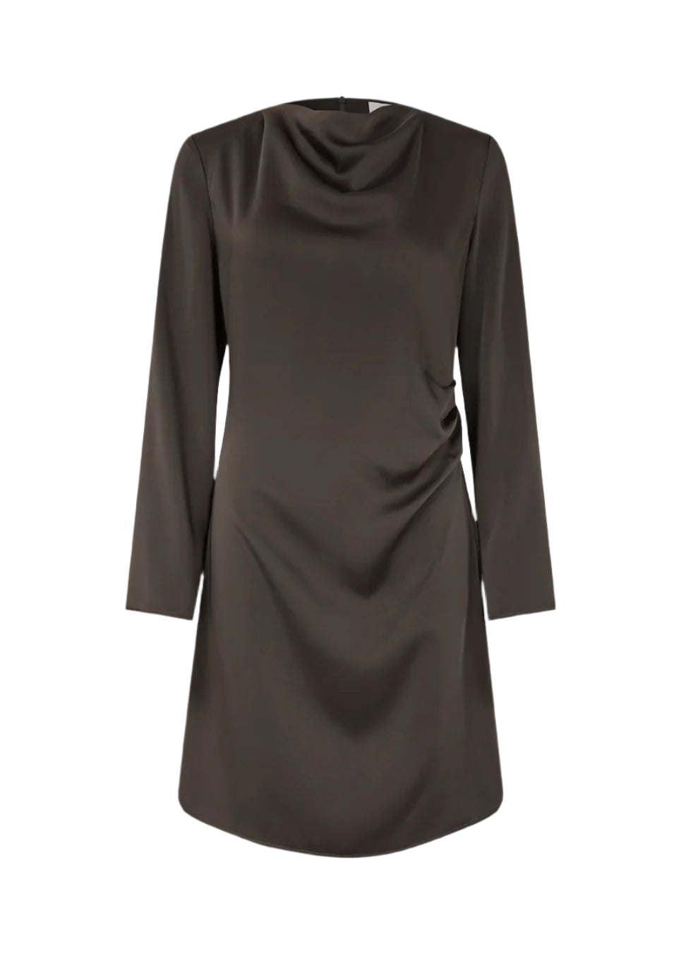 Tailor Ls Short Dress - Seal Brown