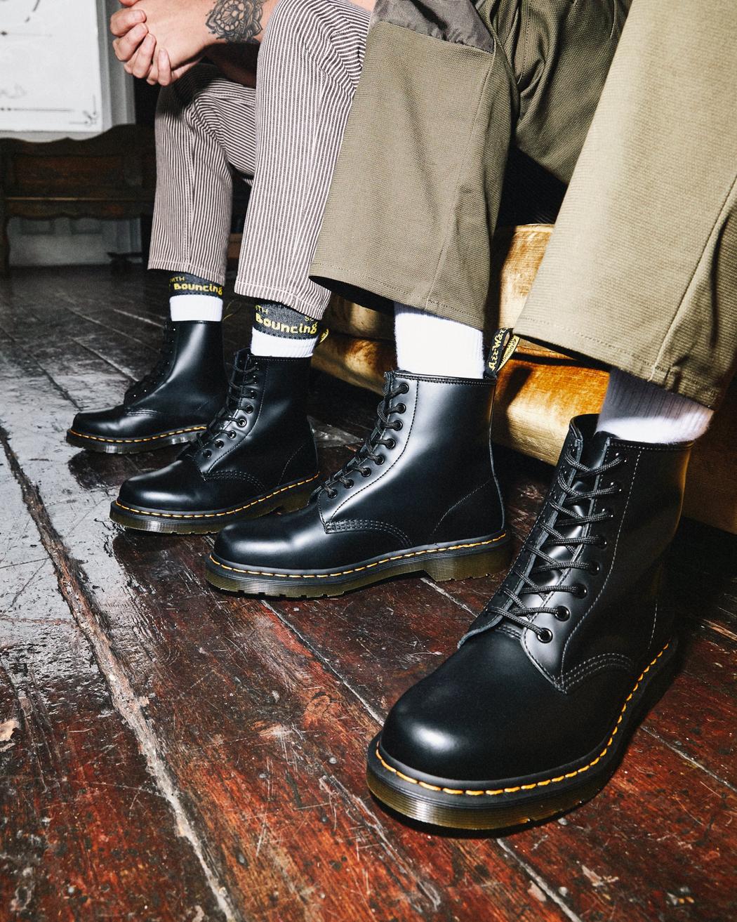 Tilståelse Kritik Anden klasse 1460 Smooth Leather Lace Up Boots - Black Vintage – VILLOID