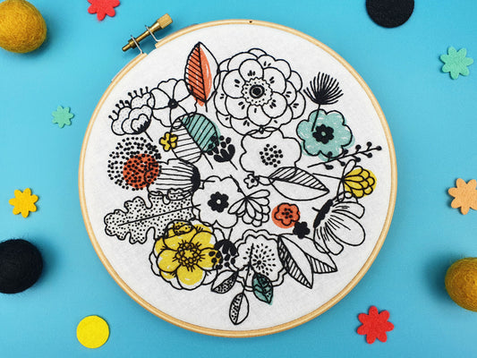 Floral Heart Embroidery PDF Pattern