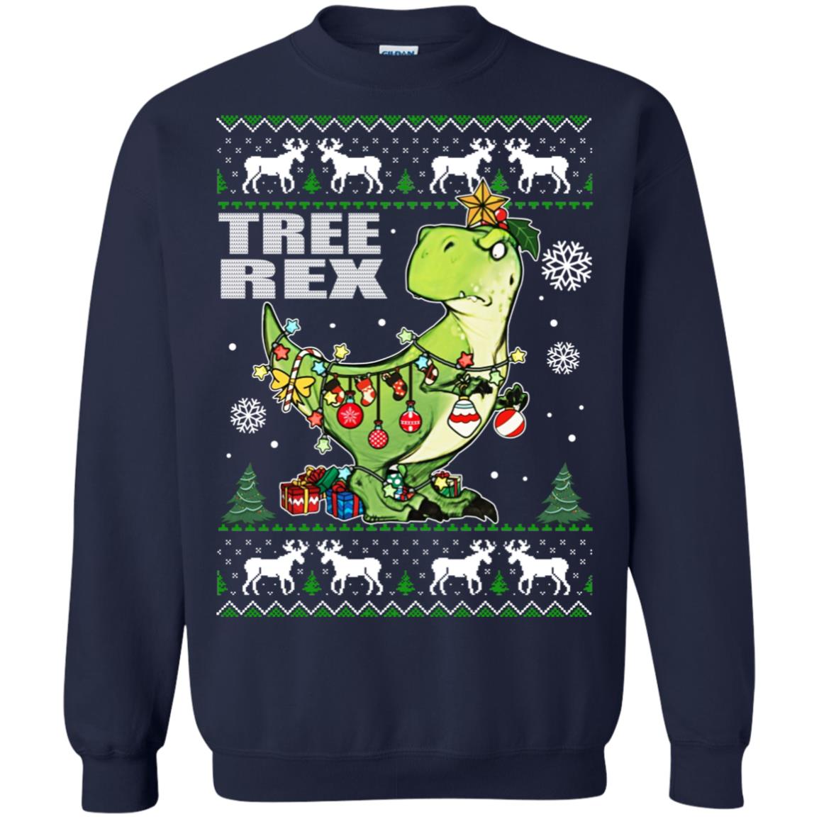 Tree Rex Ugly Christmas Sweater - TeeDragons