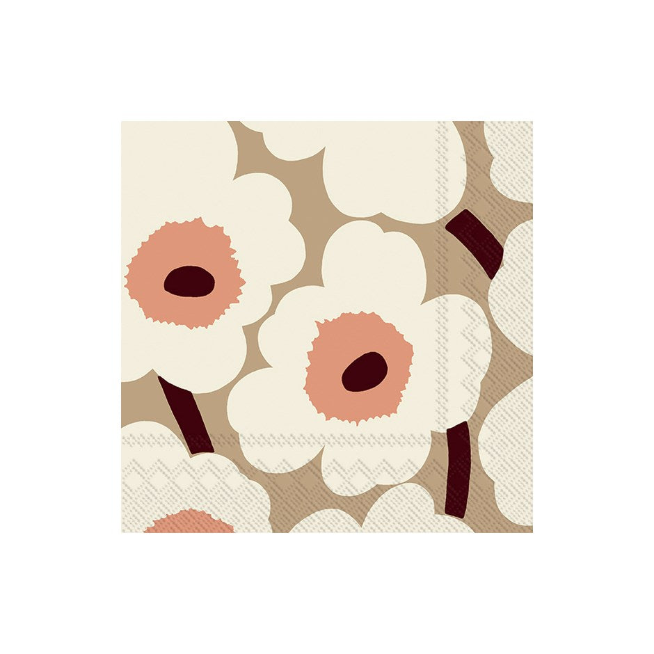 Marimekko Unikko Cream Paper Napkin - Cocktail – Pot & Pantry