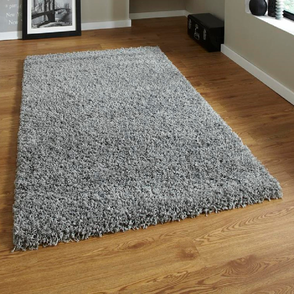 Think Vista 2236 Grey Shaggy Rug 80cm X 150cm Premium Rugs