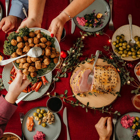 Christmas dinner table