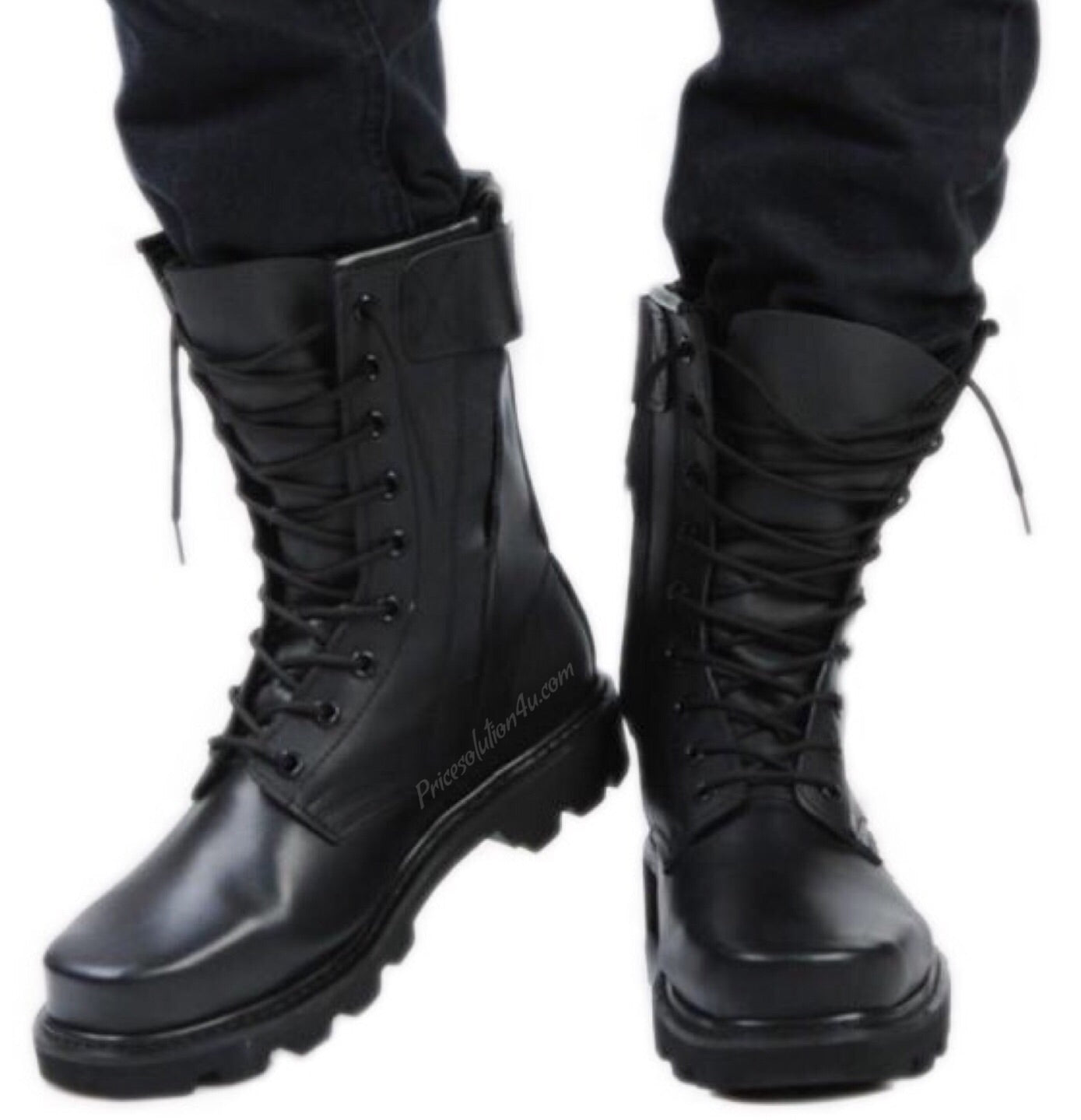 leather combat boots men