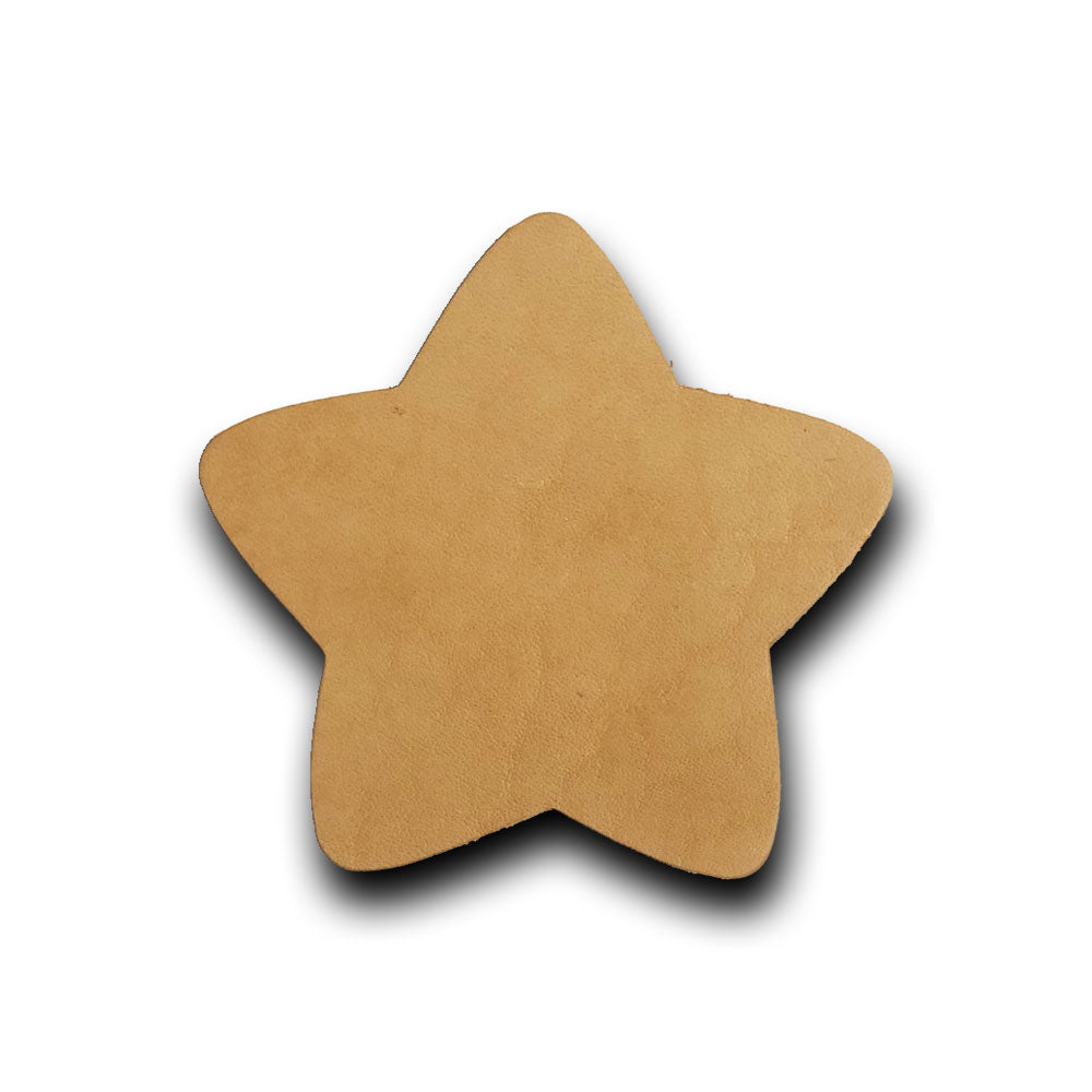 20) Star Shaped 7/8 Oz. Veg Tan Leather Blanks - Rockstar