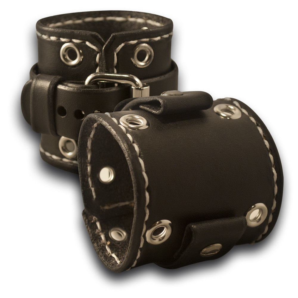 Handmade Wide Leather Cuff Watch Bands Custom By Rockstar Leatherworks Rockstar Leatherworks™ 
