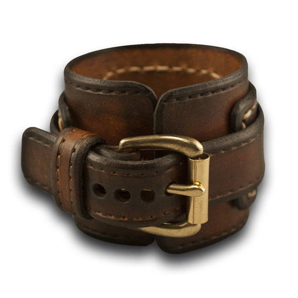 Rockstar Drake Leather Cuff Watch Band in Brown Stressed - Rockstar ...