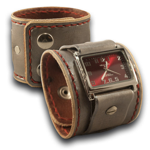 Wide Leather Cuff Watches Handmade By Rockstar Leatherworks Rockstar Leatherworks™ 