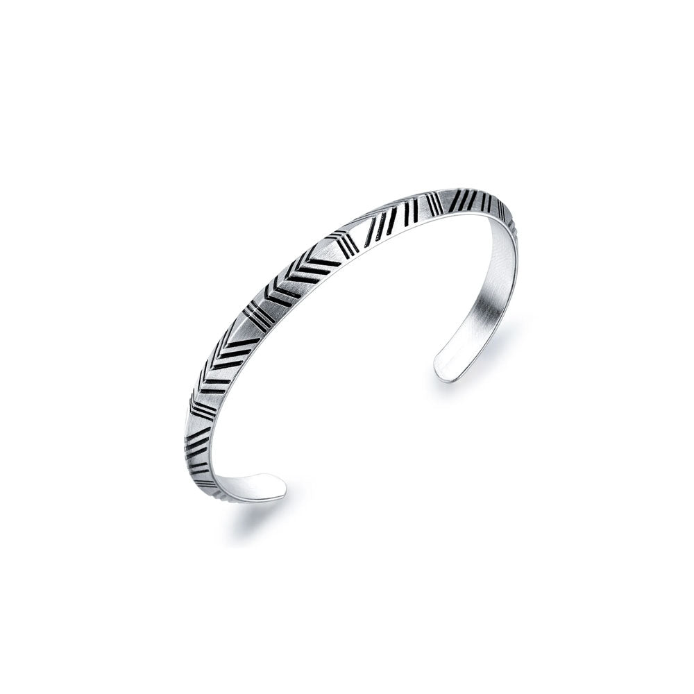 Feather Wings Silver Bangle Bracelet - Rockstar Leatherworks™